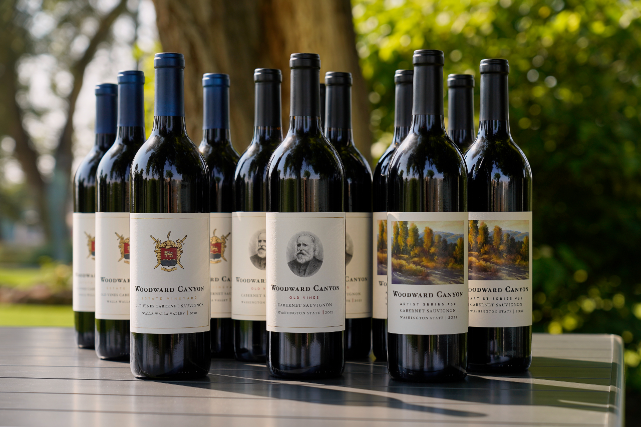 Twelve bottles of Woodward Canyon wine